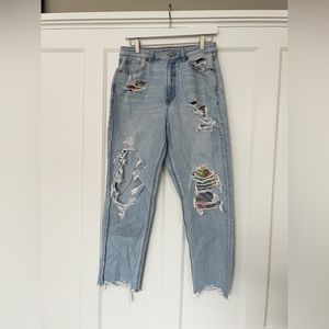 American eagle mom jeans bandana festival